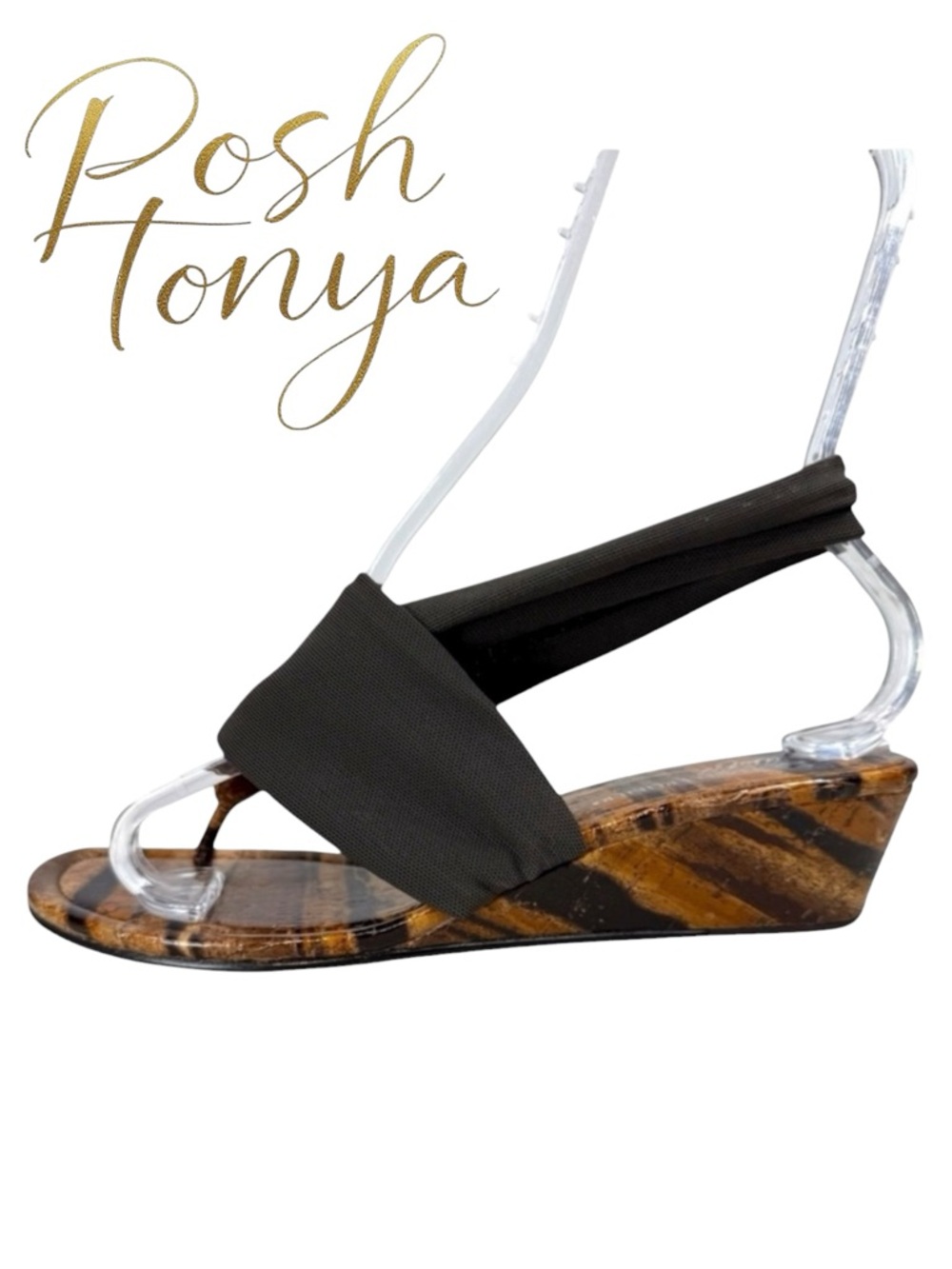 Donald J Pliner Dasan Slingback Thong Wedge Sandals Size 8 Coastal Resort
